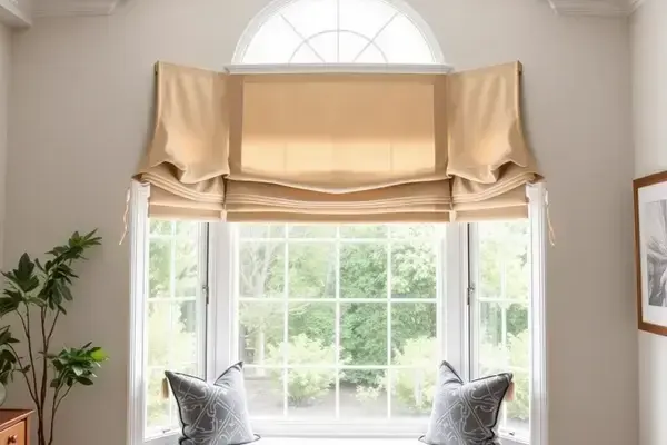 Custom bay window treatment installation