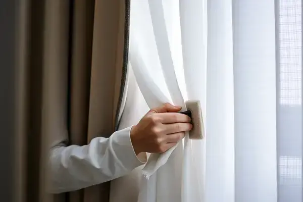 A professional drapery cleaning service with delicate fabric treatment